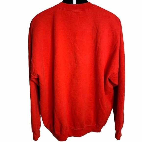 Crewneck Pullover Sweatshirt 2XL Red Heavy Cotton - Picture 5 of 6